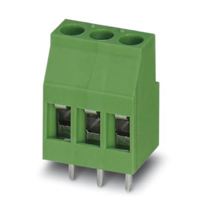 Phoenix Contact PCB Terminal Block; MKDSP 3/ 3-5.08; 3 Positions; 24A; 400V; #24 - 12; Screw w/ Tension Sleeve Connection; Green